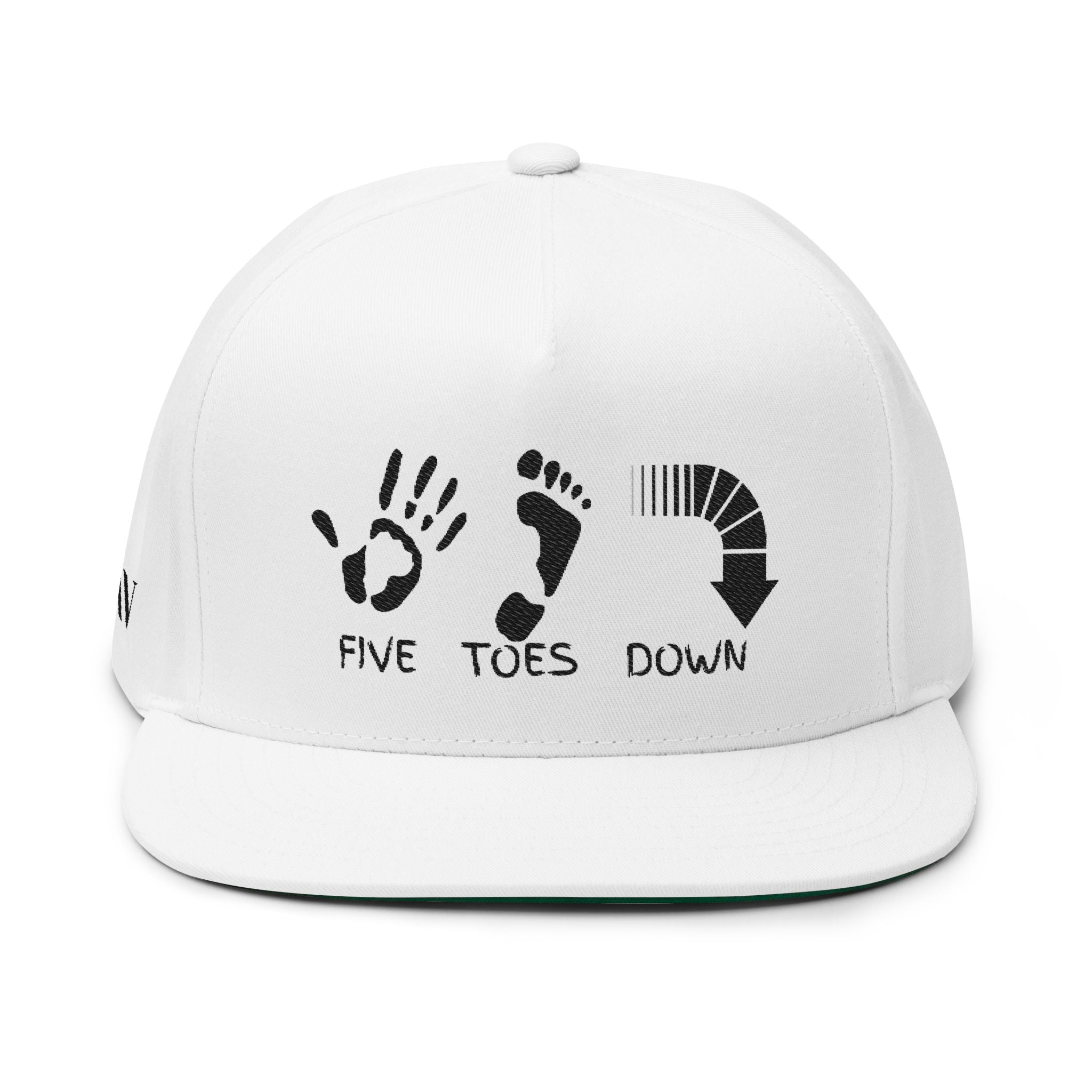 Flat Bill Cap (Embroidery) - Five Toes Down Logo Hat - Savannah Georgia Souvenir
