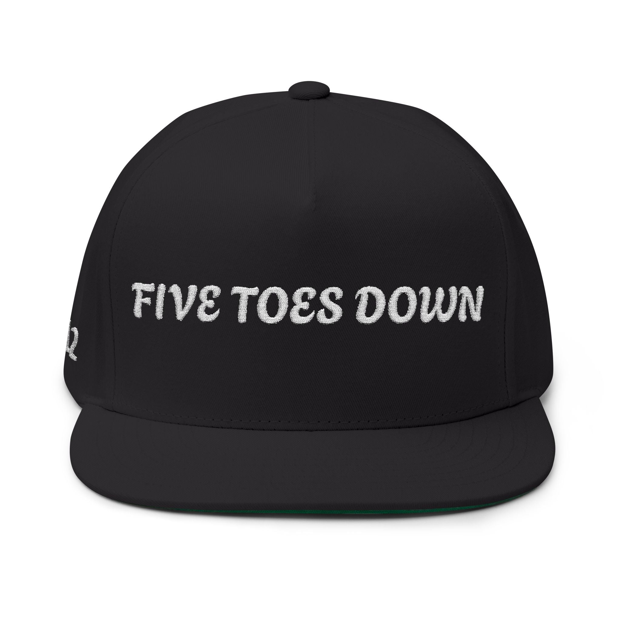 Flat Bill Cap (Embroidery) - Five Toes Down Logo Hat - Savannah Georgia Souvenir