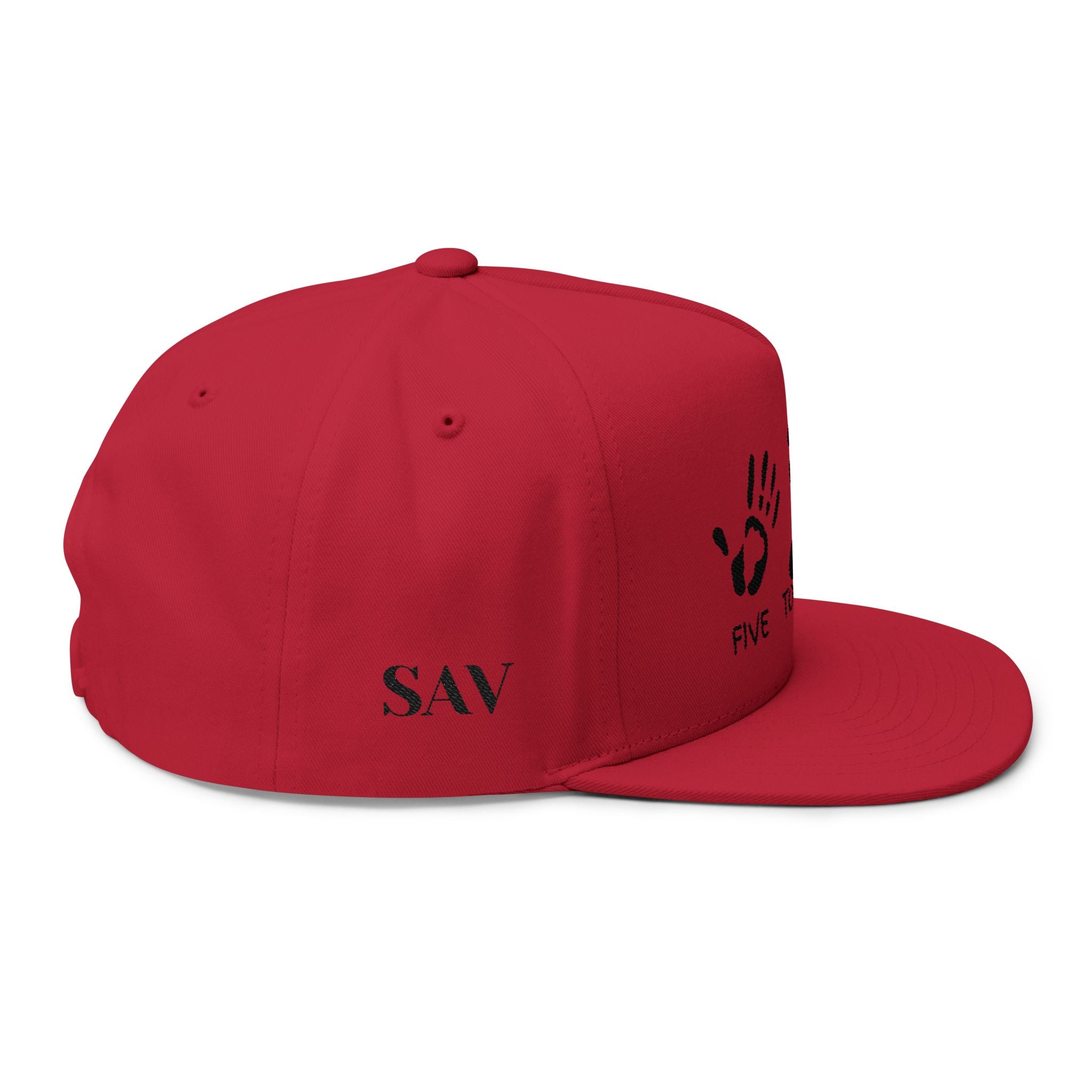 Flat Bill Cap (Embroidery) - Five Toes Down Logo Hat - Savannah Georgia Souvenir