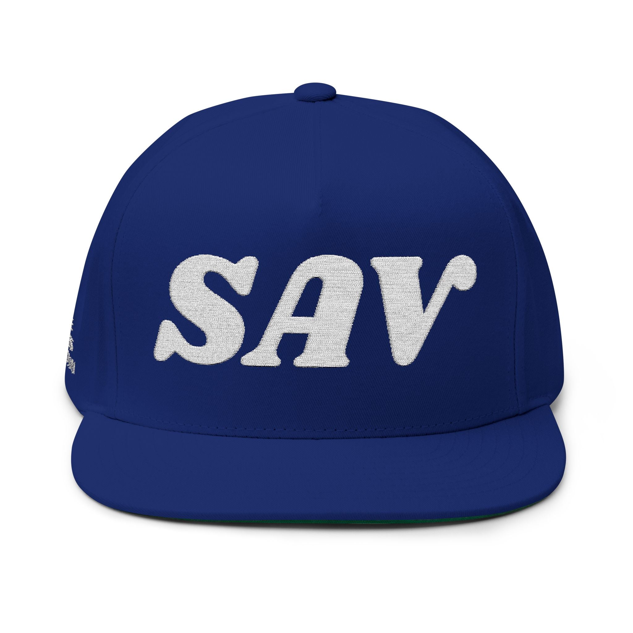 SAV Embroidered Flat Bill Cap — Classic Number Streetwear Snapback