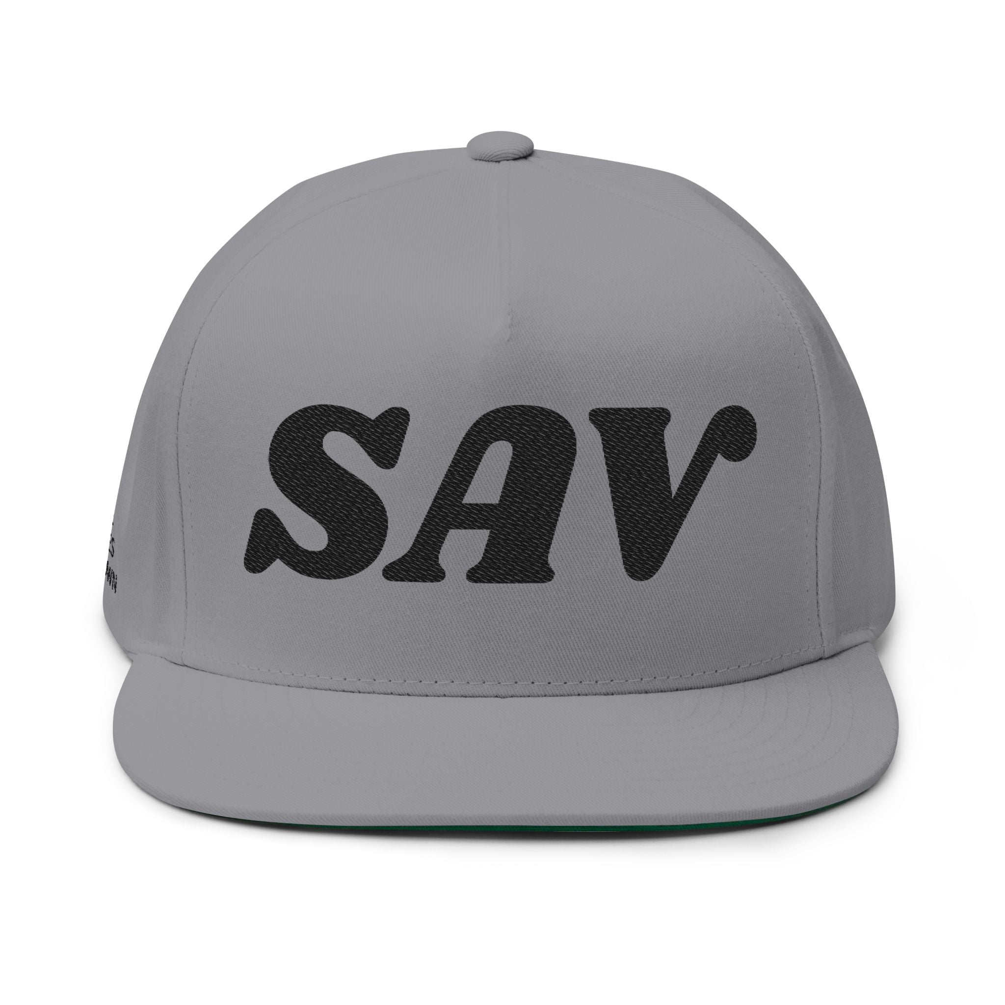 SAV Embroidered Flat Bill Cap — Classic Number Streetwear Snapback