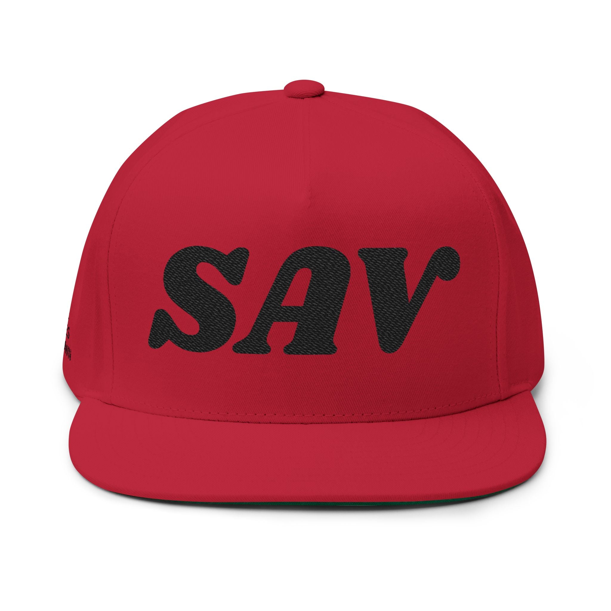 SAV Embroidered Flat Bill Cap — Classic Number Streetwear Snapback
