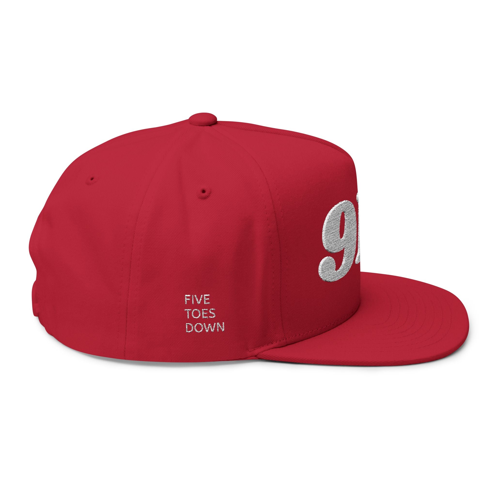 912 Embroidered Flat Bill Cap — Classic Number Streetwear Snapback