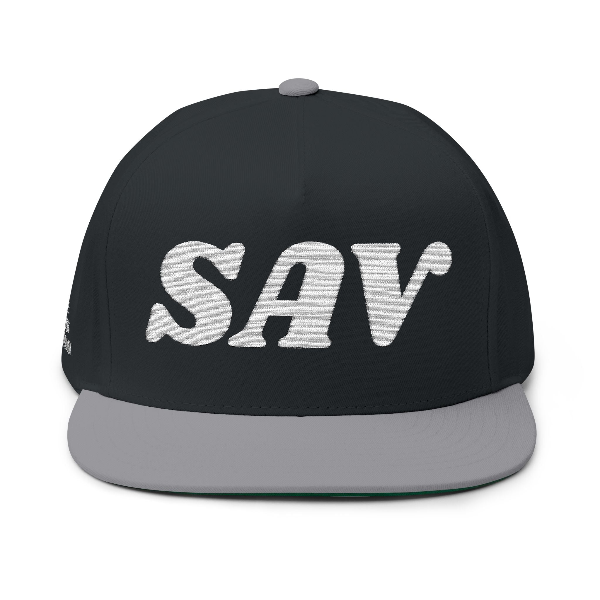 SAV Embroidered Flat Bill Cap — Classic Number Streetwear Snapback