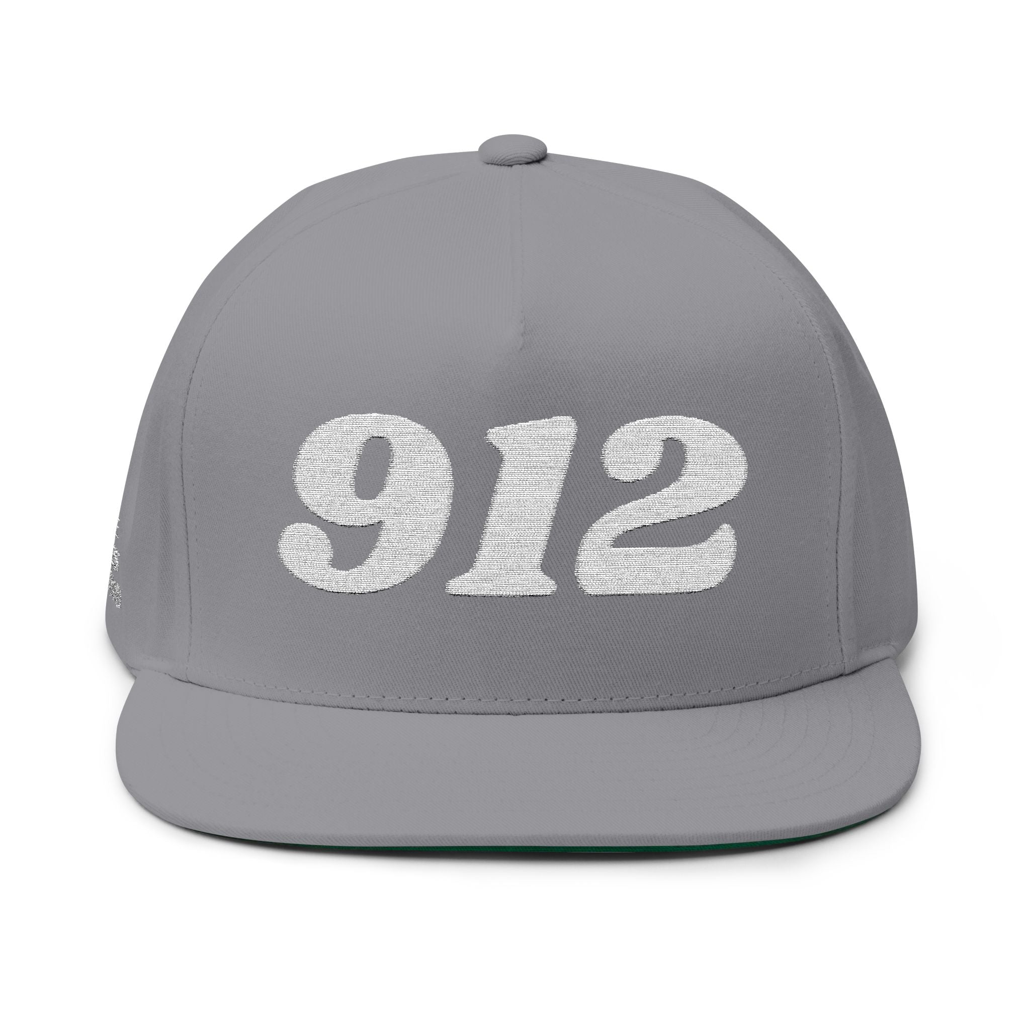 912 Embroidered Flat Bill Cap — Classic Number Streetwear Snapback