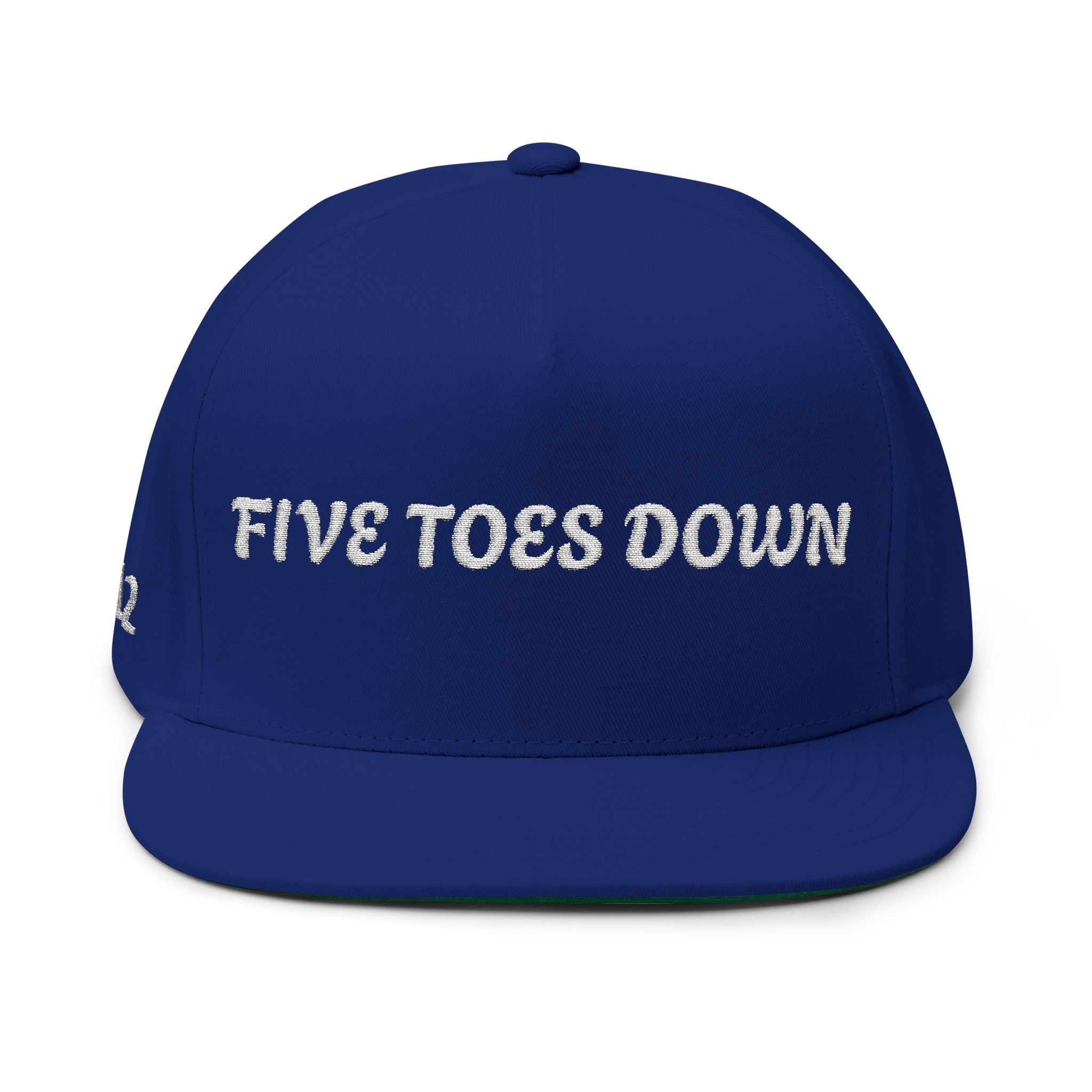 Flat Bill Cap (Embroidery) - Five Toes Down Logo Hat - Savannah Georgia Souvenir