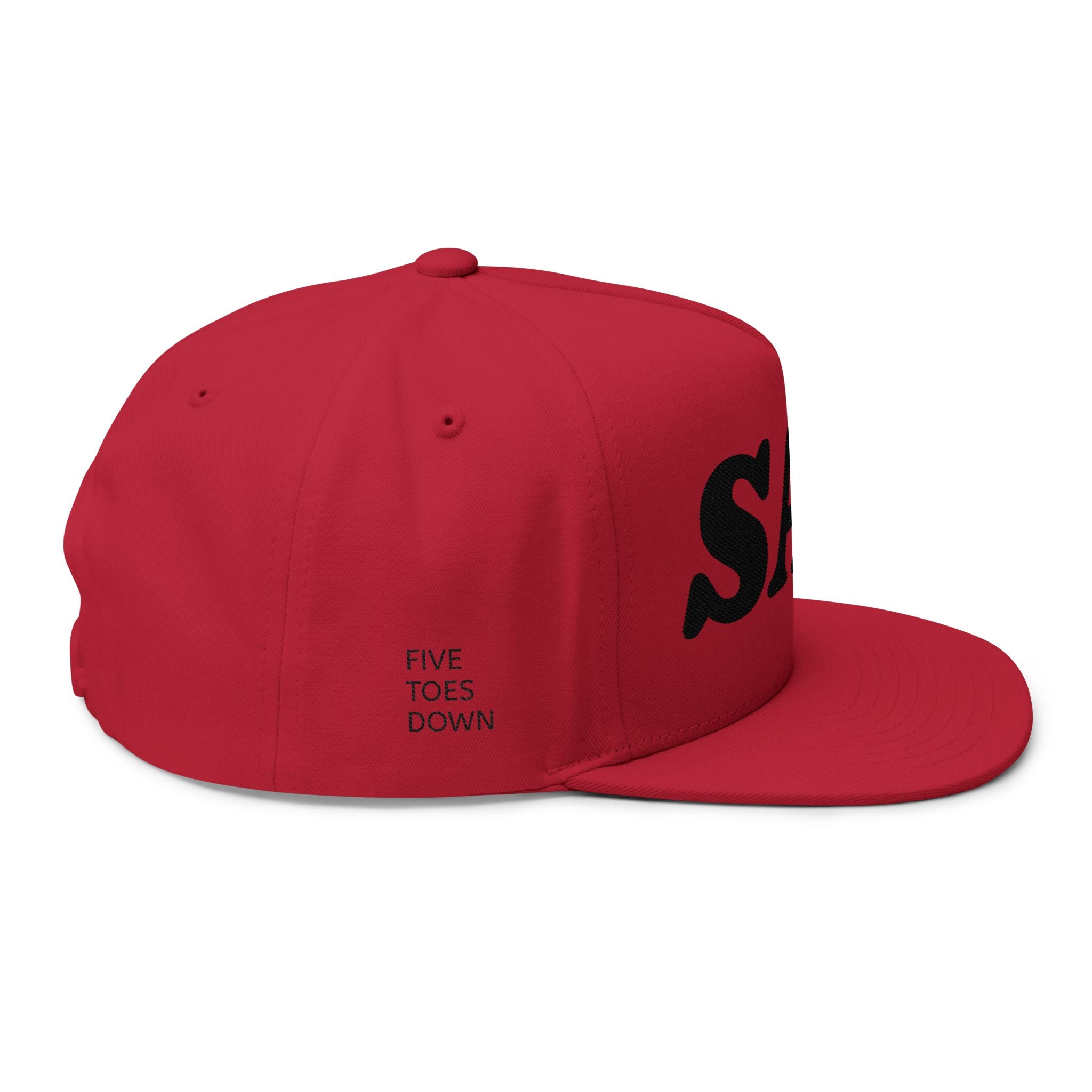 SAV Embroidered Flat Bill Cap — Classic Number Streetwear Snapback