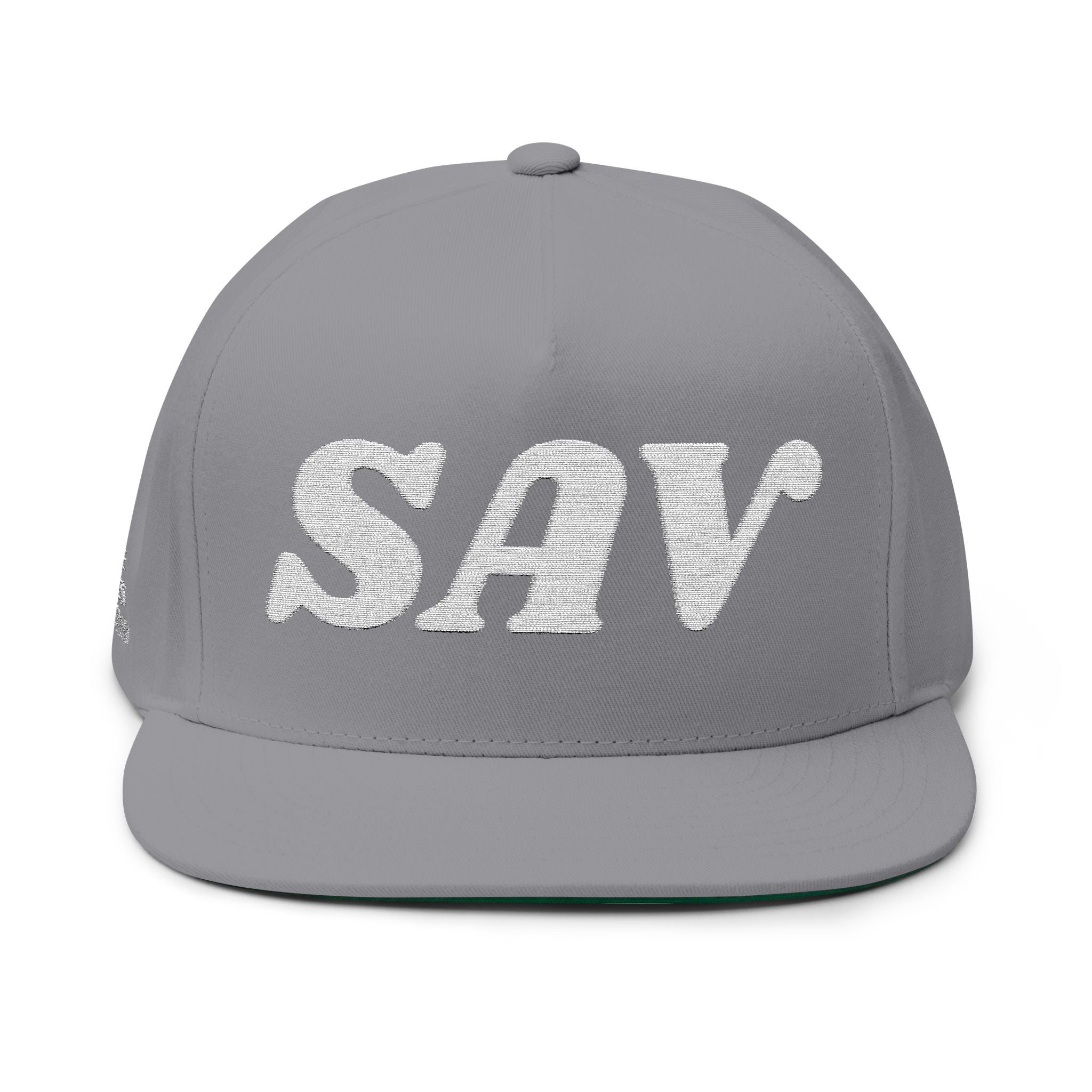 SAV Embroidered Flat Bill Cap — Classic Number Streetwear Snapback