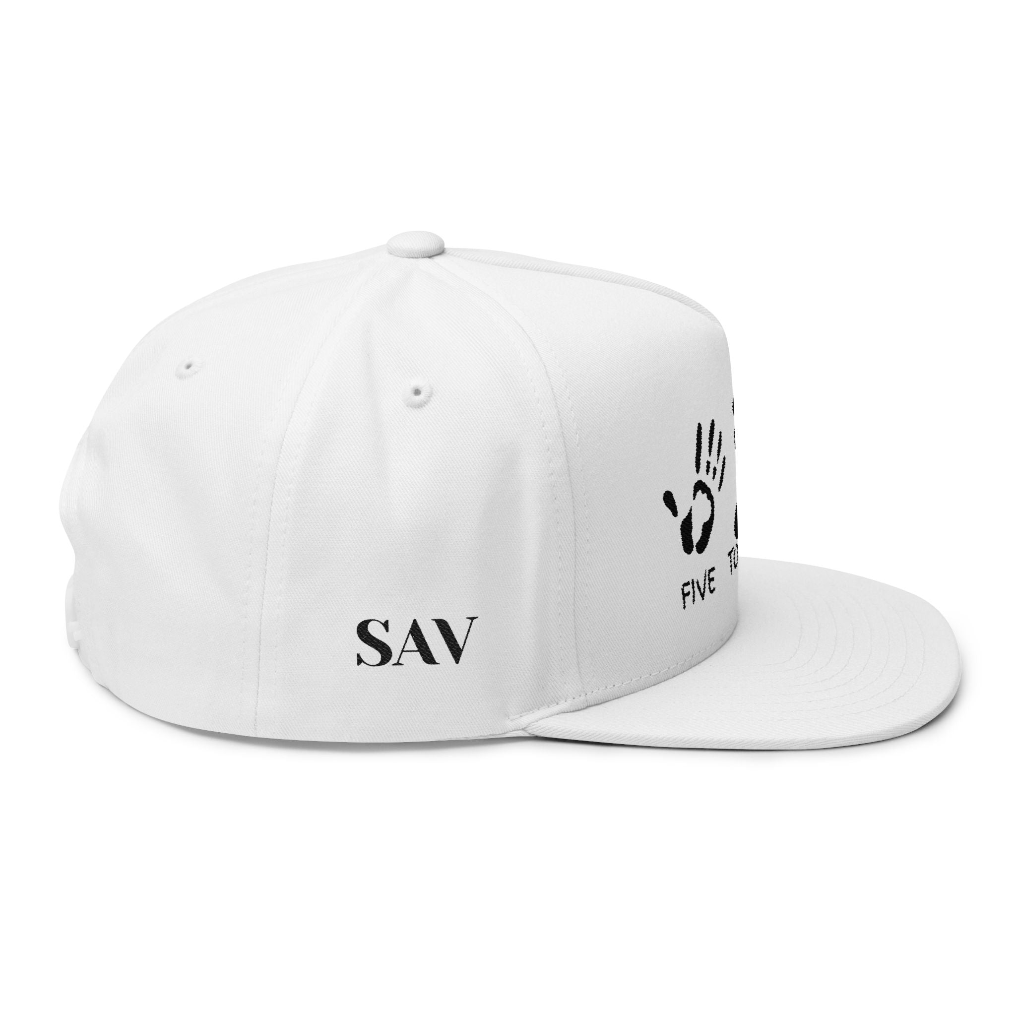 Flat Bill Cap (Embroidery) - Five Toes Down Logo Hat - Savannah Georgia Souvenir