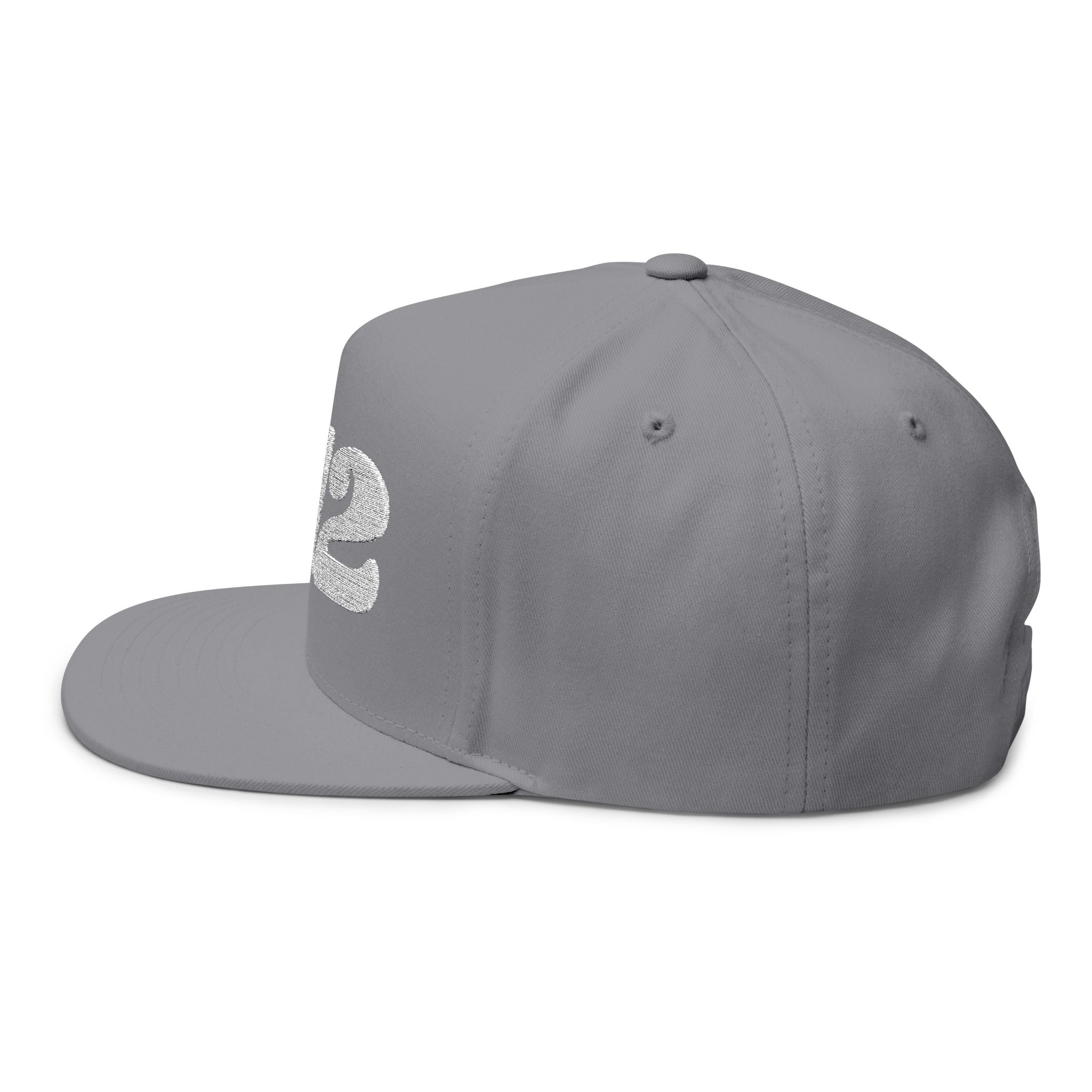 912 Embroidered Flat Bill Cap — Classic Number Streetwear Snapback