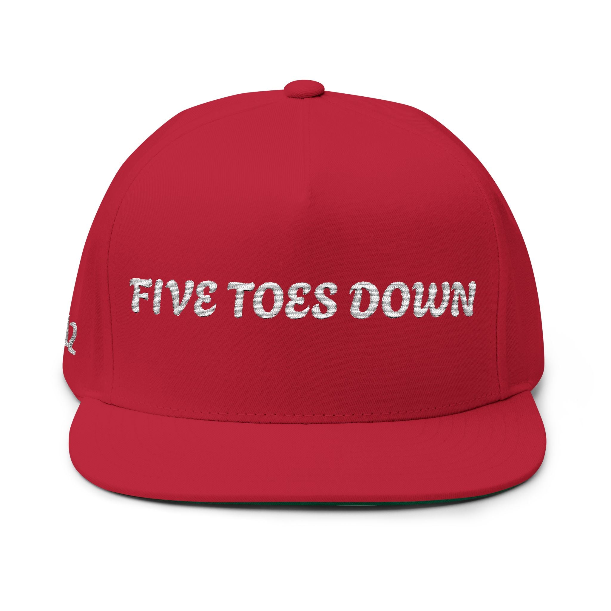 Flat Bill Cap (Embroidery) - Five Toes Down Logo Hat - Savannah Georgia Souvenir