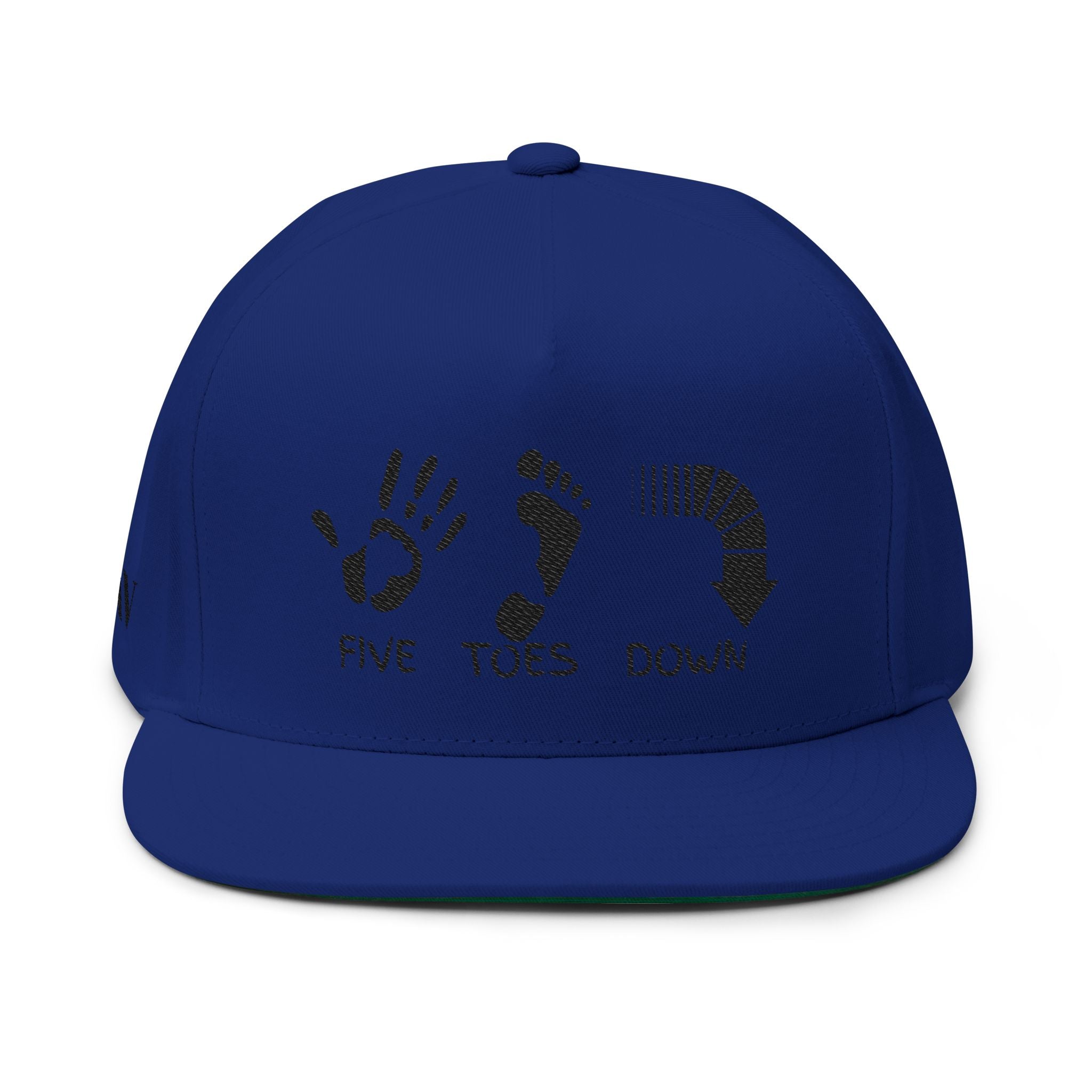Flat Bill Cap (Embroidery) - Five Toes Down Logo Hat - Savannah Georgia Souvenir
