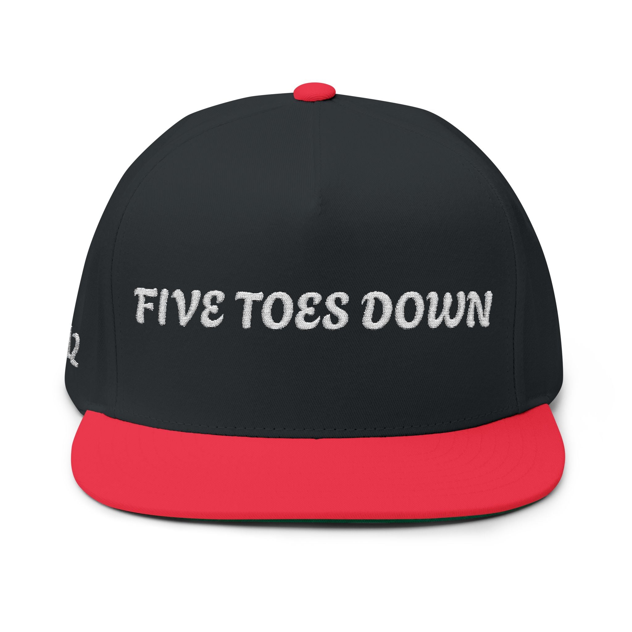 Flat Bill Cap (Embroidery) - Five Toes Down Logo Hat - Savannah Georgia Souvenir
