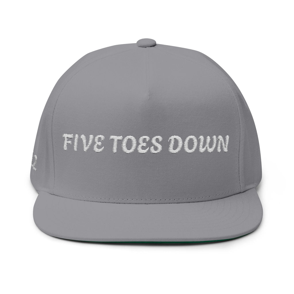 Flat Bill Cap (Embroidery) - Five Toes Down Logo Hat - Savannah Georgia Souvenir