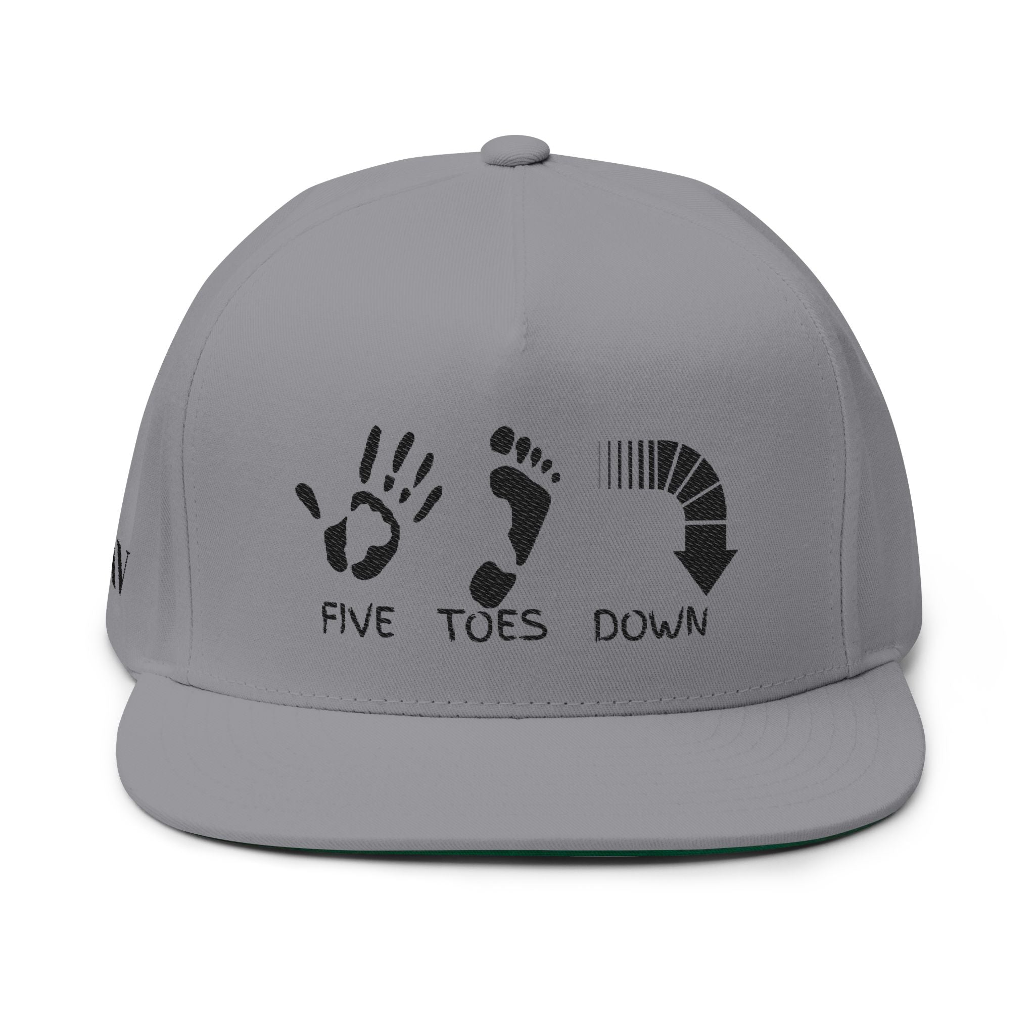 Flat Bill Cap (Embroidery) - Five Toes Down Logo Hat - Savannah Georgia Souvenir