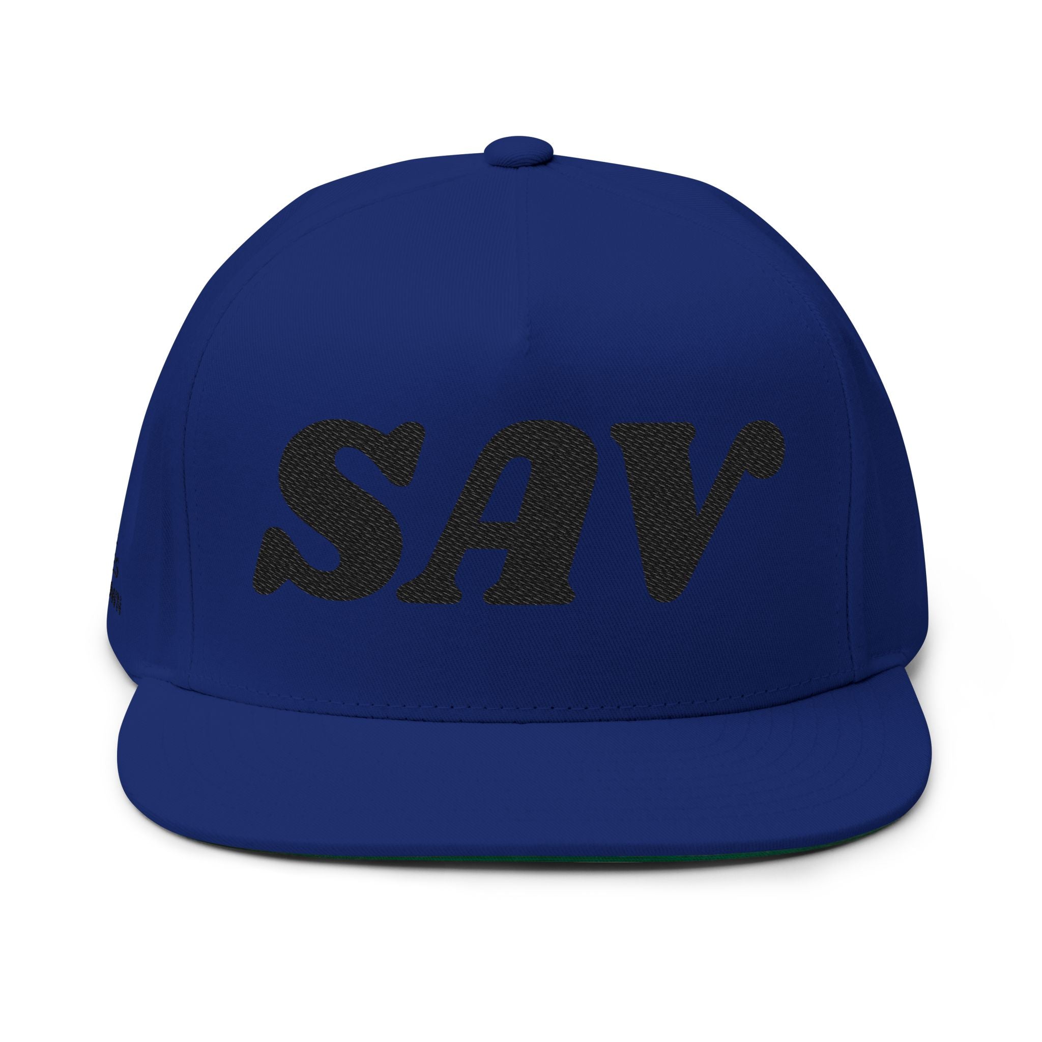 SAV Embroidered Flat Bill Cap — Classic Number Streetwear Snapback