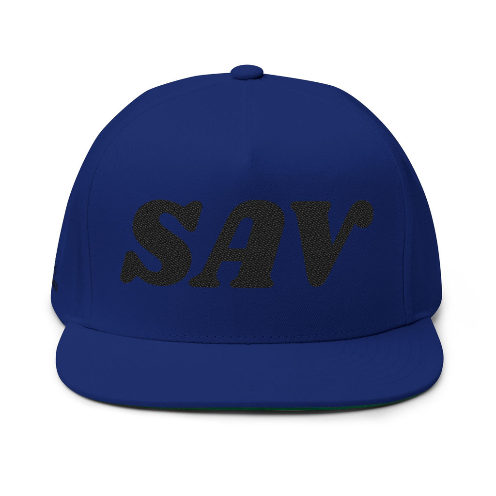 SAV Embroidered Flat Bill Cap — Classic Number Streetwear Snapback