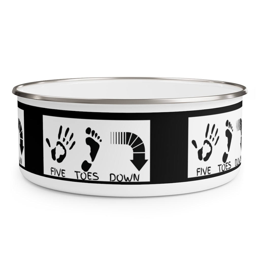 Five Toes Down Enamel Bowl Blk