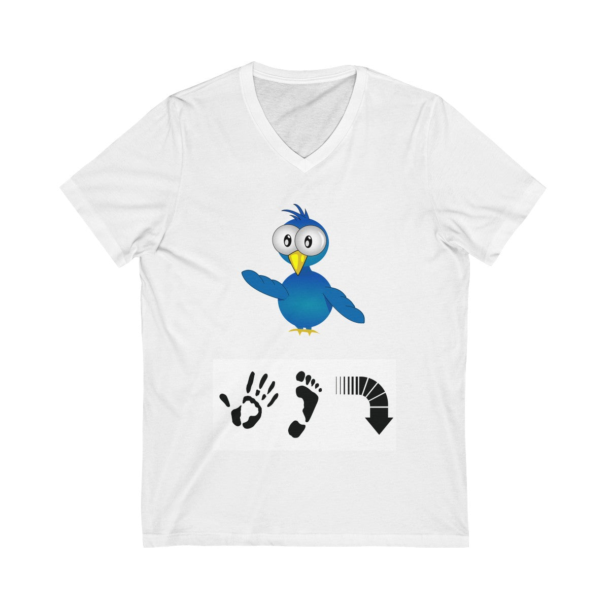 Five Toes Down Bird Unisex V-Neck Tee