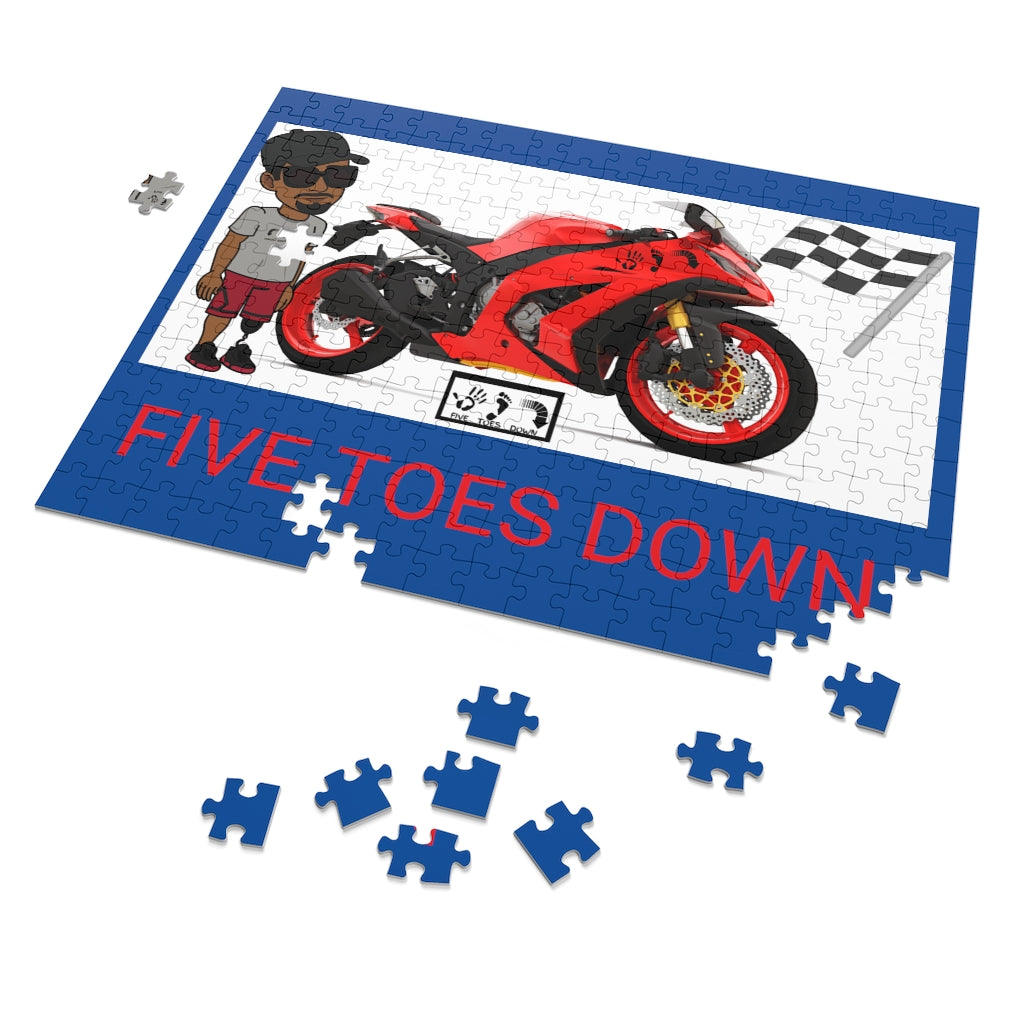 Five Toes Down Motorcycle 252 Piece Puzzle