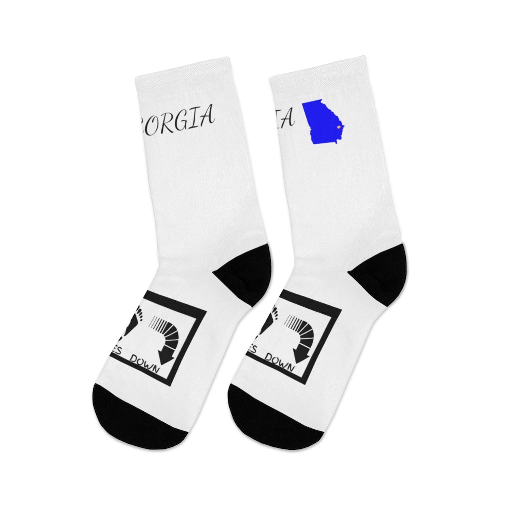 Five Toes Down Georgia Socks White