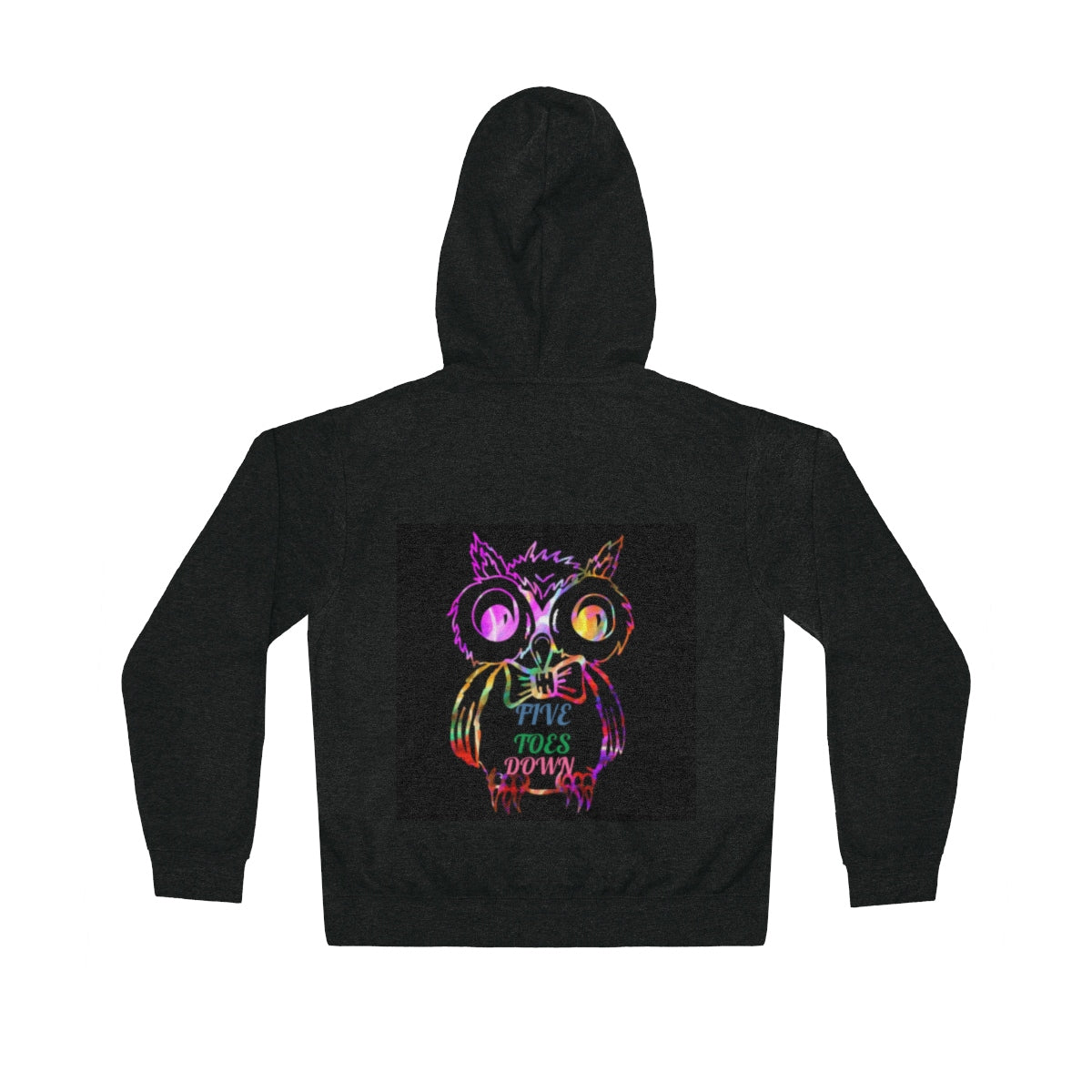 Five Toes Down Owl Unisex Lightweight Hoodie(Back)