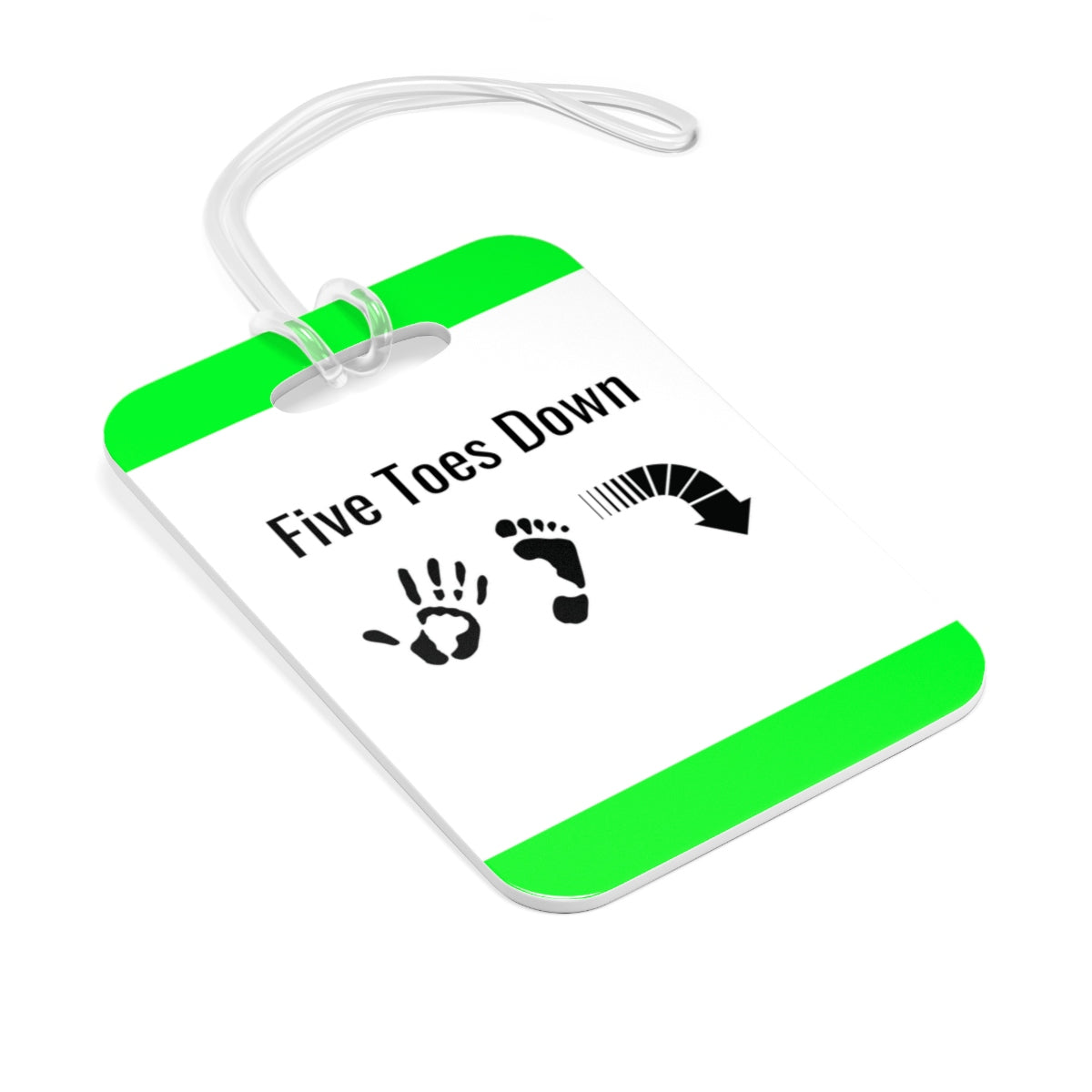 Five Toes Down Green Bag Tag
