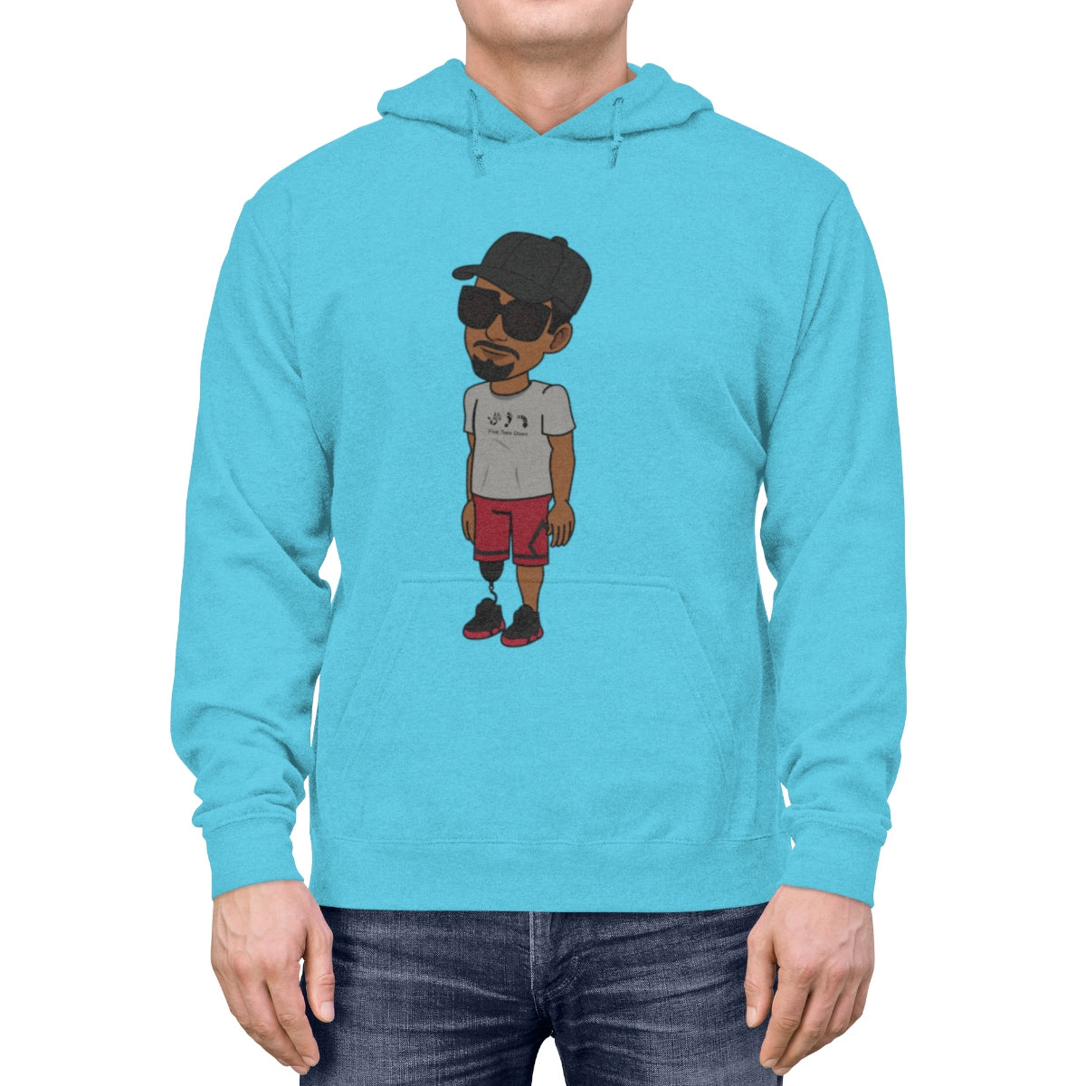 Five Toes Down Henry Amputee Unisex Lightweight Hoodie
