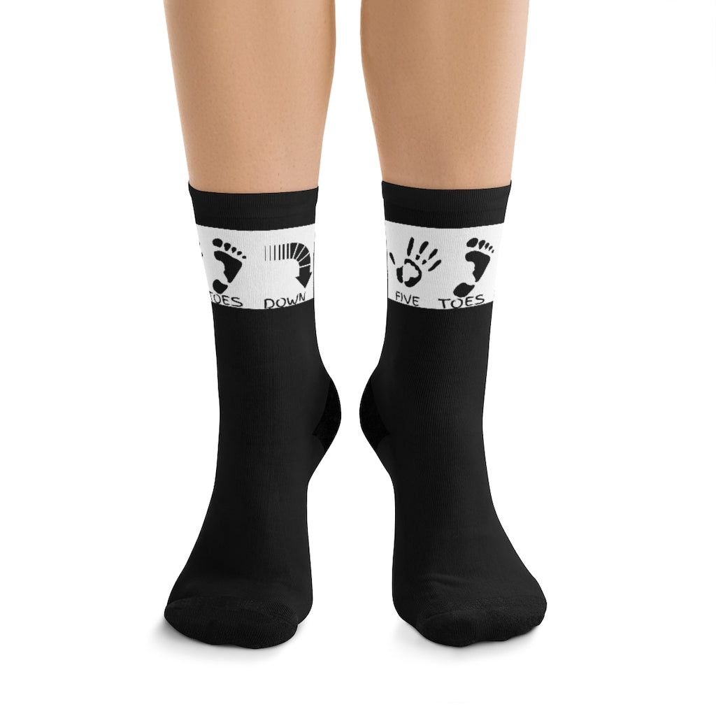 Five Toes Down Logo Socks Blk