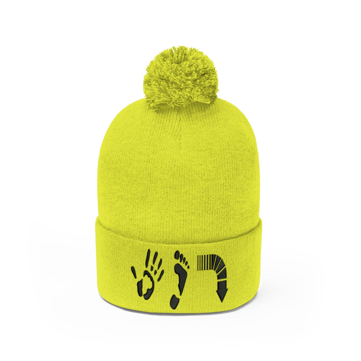 Five Toes Down Pom Pom Beanie Embroidered
