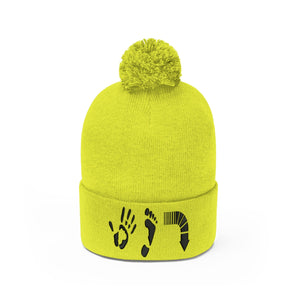 Five Toes Down Pom Pom Beanie Embroidered