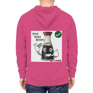 Five Toes Down Sauce Unisex Lightweight Hoodie(Back)