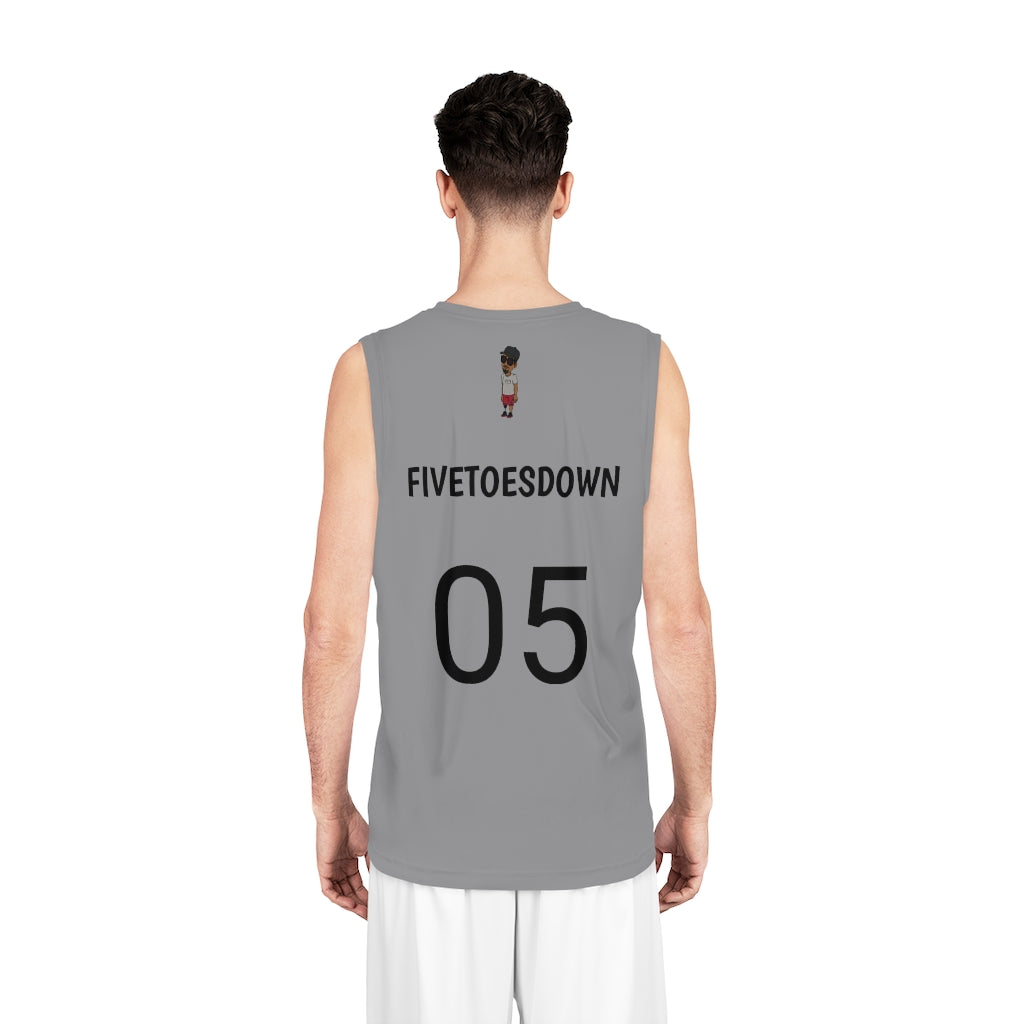 Five Toes Down Air Amputee Basketball Jersey Grey