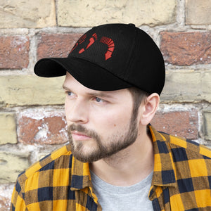 Five Toes Down Red Unisex Twill Hat Embroidered