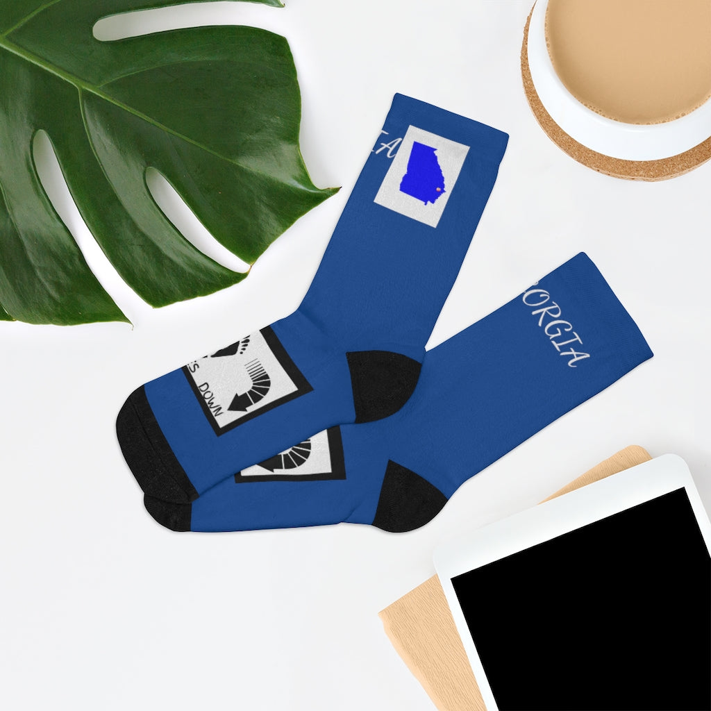 Five Toes Down Georgia Socks Blue
