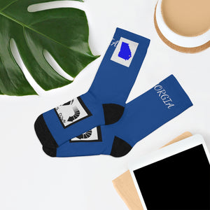 Five Toes Down Georgia Socks Blue