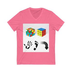 Five Toes Down Cube Unisex V-Neck Tee