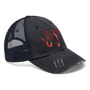 Five Toes Down Red Unisex Trucker Hat Embroidered
