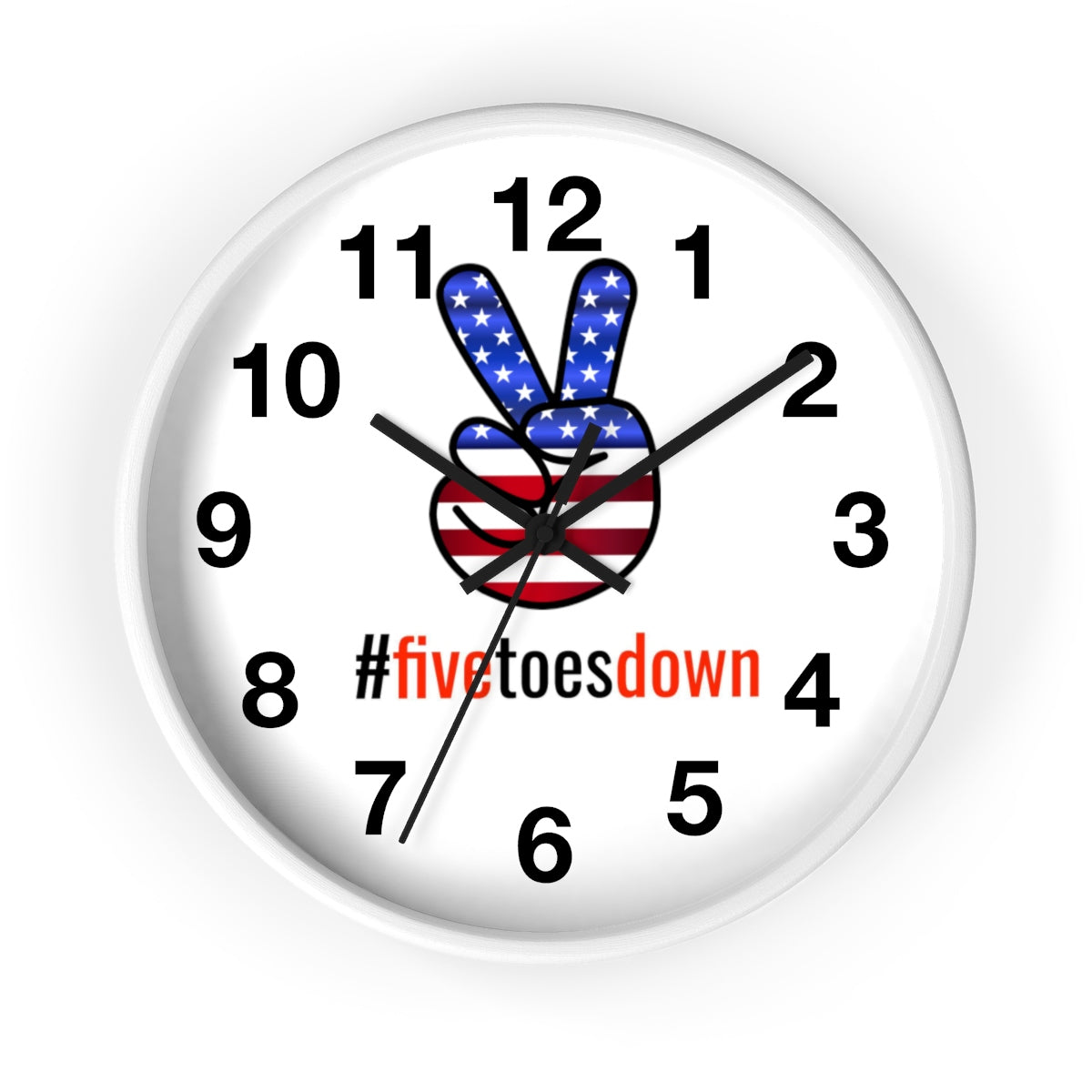 Five Toes Down Peace Wall clock