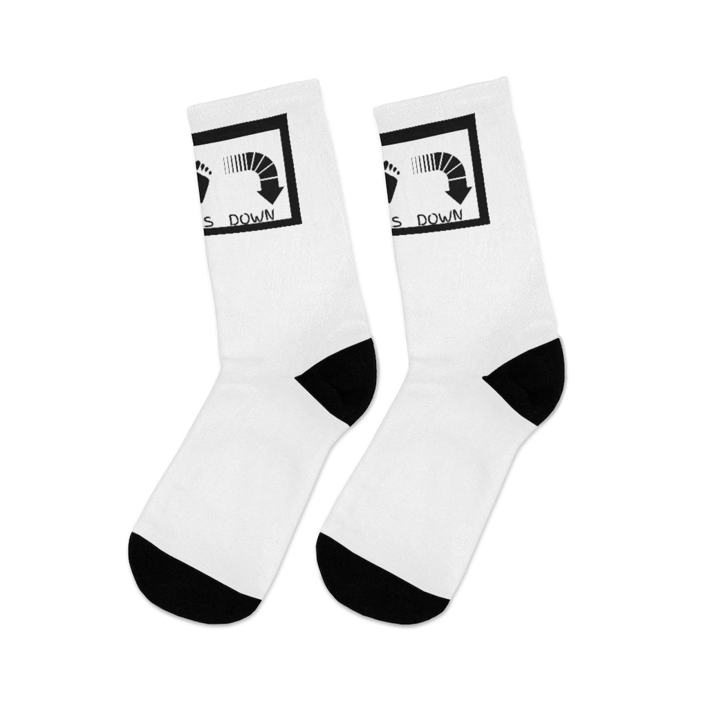 Five Toes Down Logo Socks White