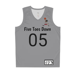 Five Toes Down Air Amputee Basketball Jersey Grey