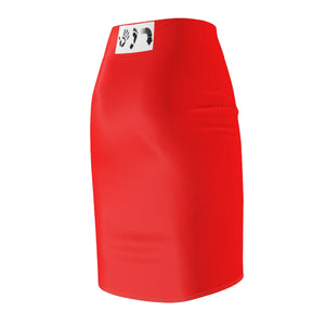 Five Toes Down Drip/Red Women's Pencil Skirt