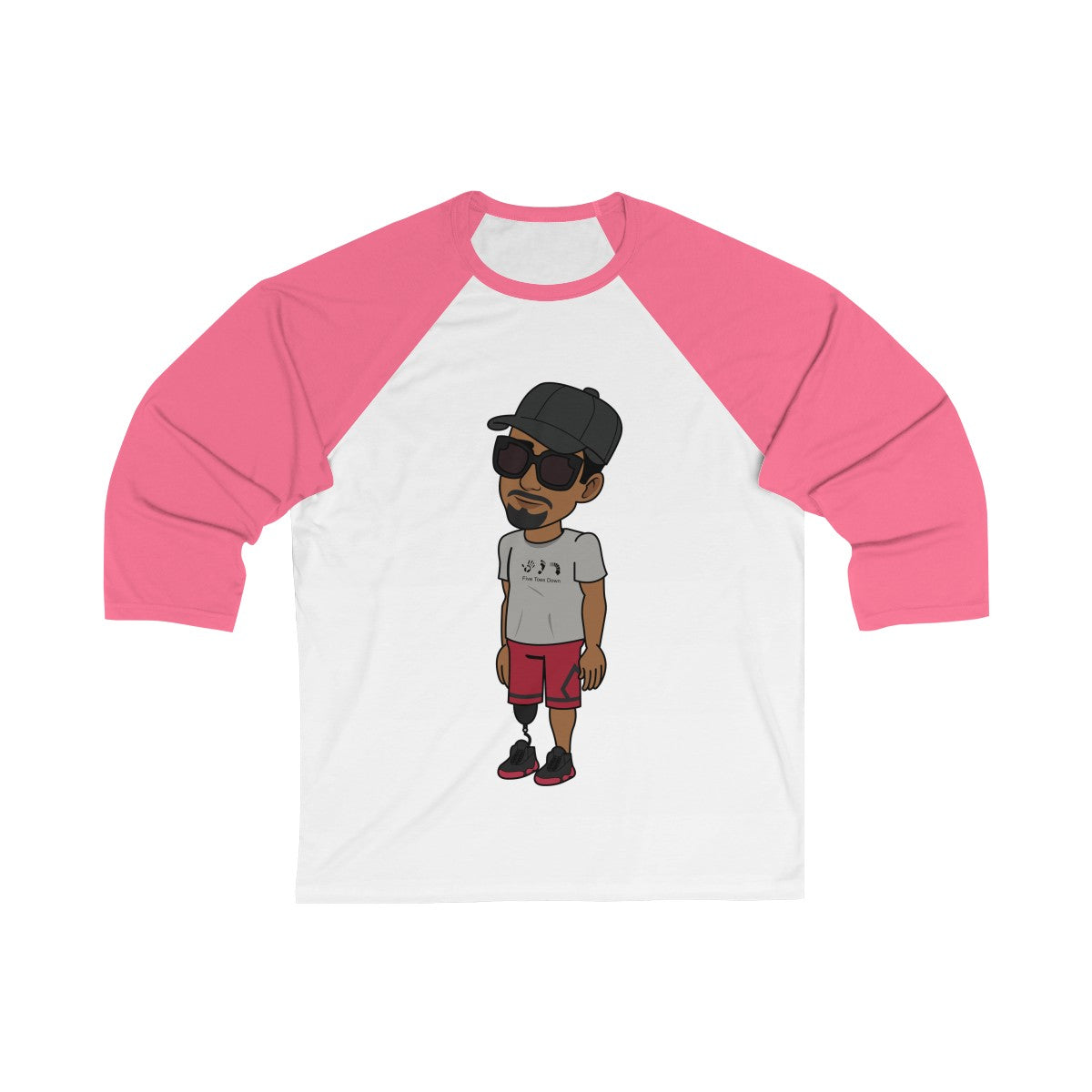 Five Toes Down Henry Unisex 3/4 Sleeve Baseball Tee