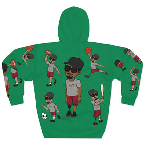 Five Toes Down Sports Unisex Pullover Hoodie green 2