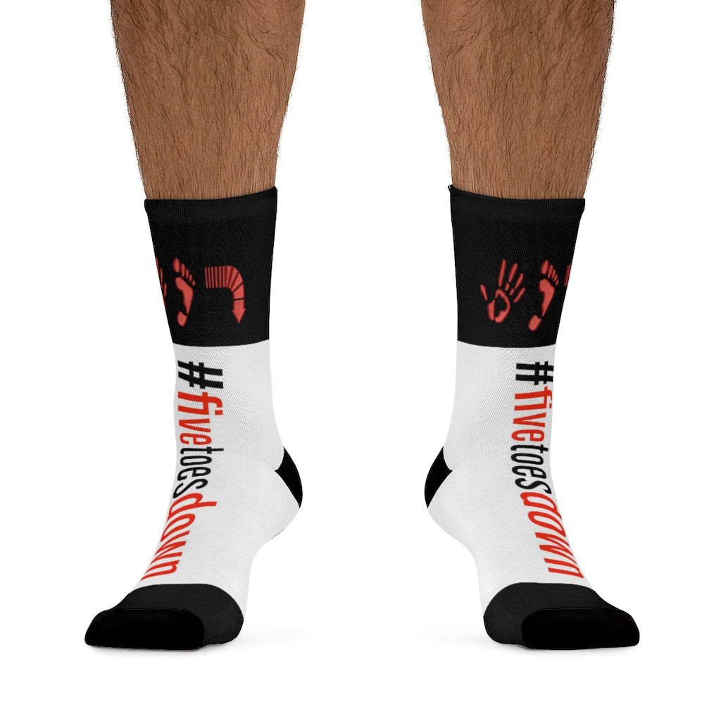 Five Toes Down Hashtag Socks Blk