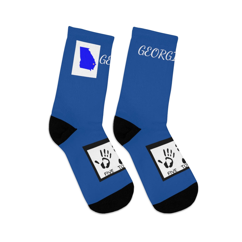 Five Toes Down Georgia Socks Blue