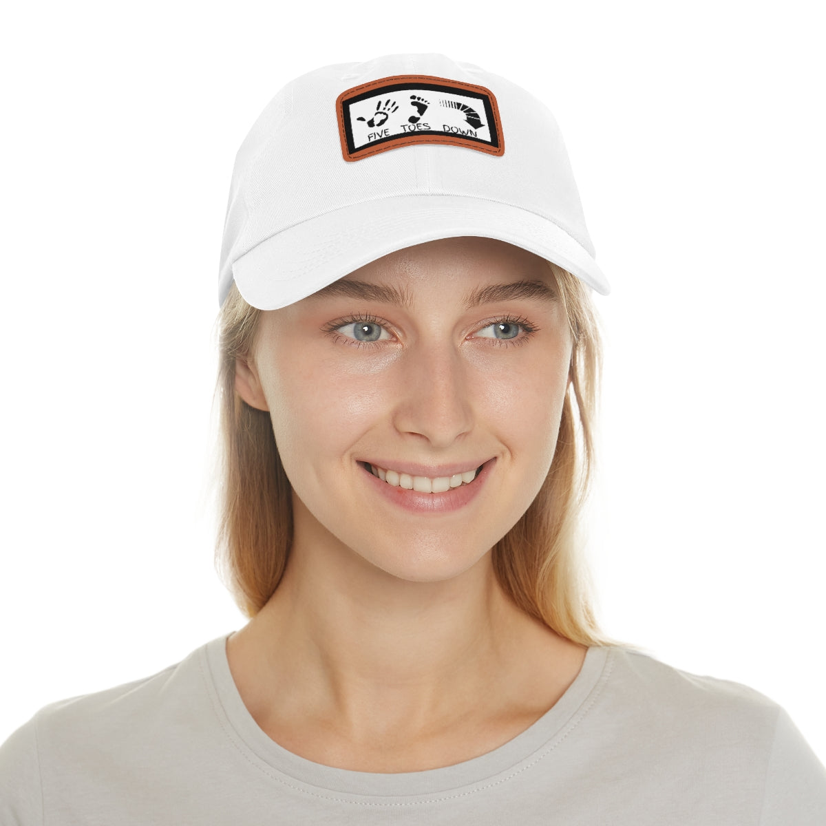 Five Toes Down Logo Hat with Leather Patch