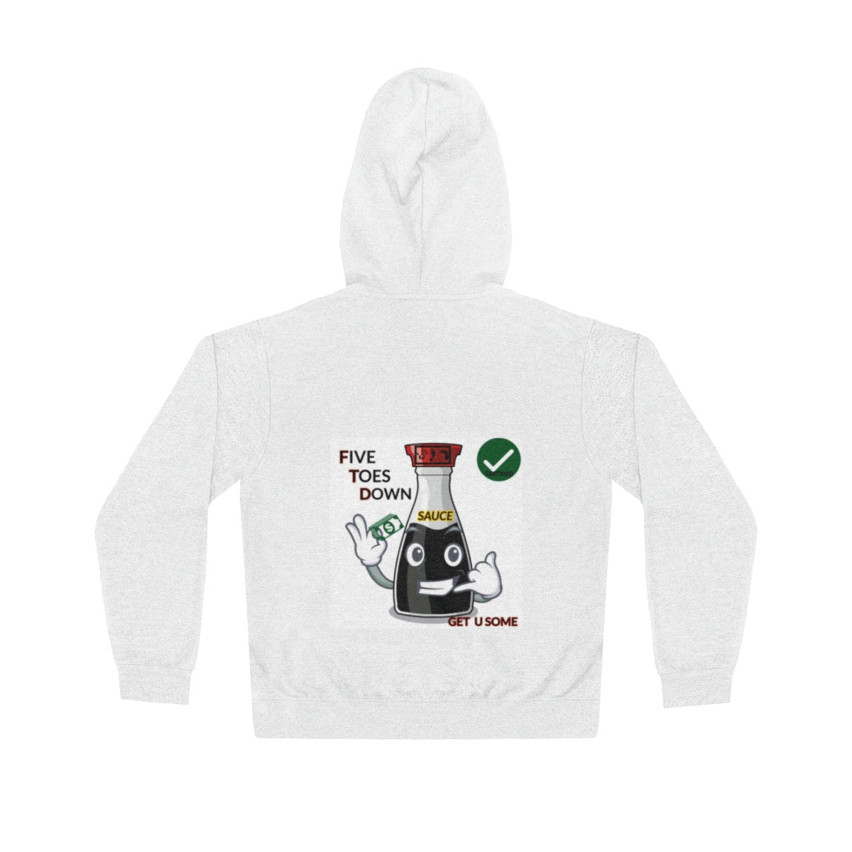 Five Toes Down Sauce Unisex Lightweight Hoodie(Back)