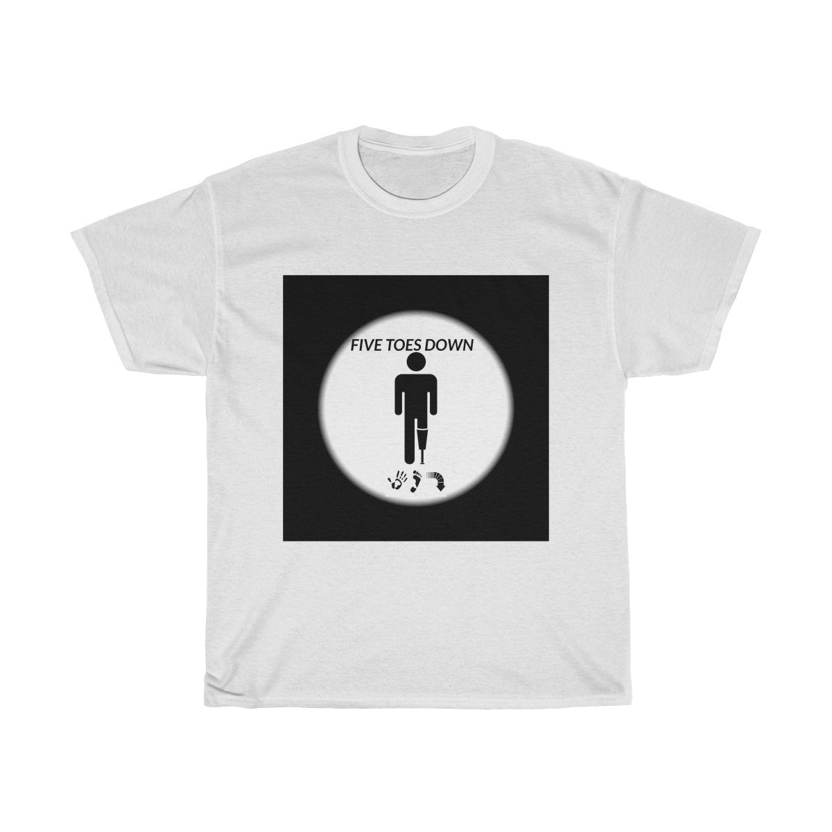 Five Toes Down Circle Pic Unisex Tee