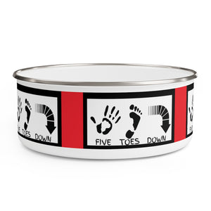 Five Toes Down Enamel Bowl Red